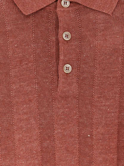 Linen and cotton blend polo shirt thumbnail