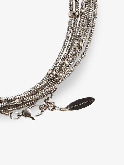 Wrap hematite and 925 Sterling silver bracelet thumbnail
