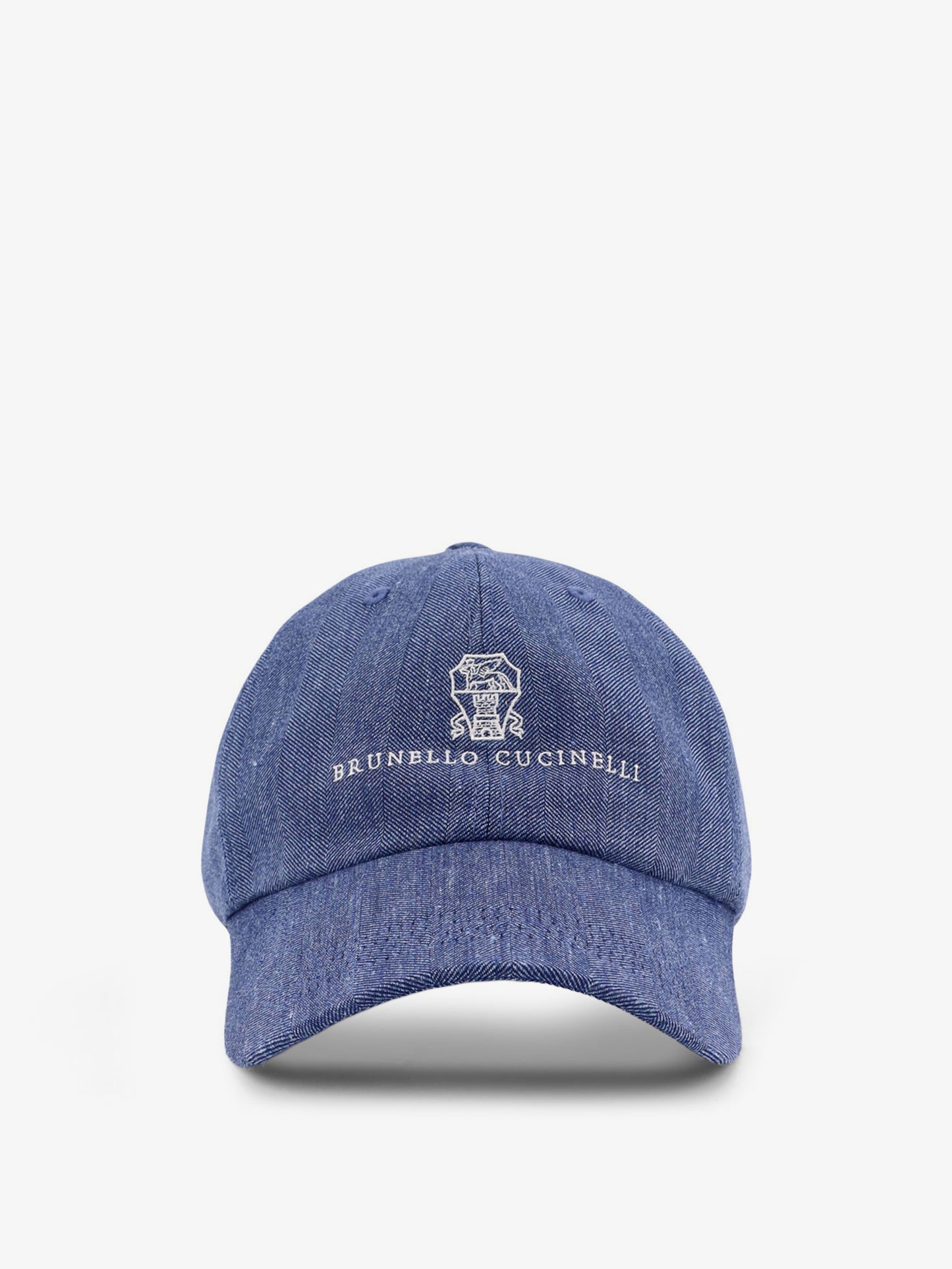 Linen and virgin wool blend hat with embroidered logo on the front