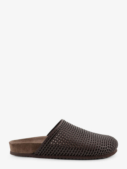 Leather sandals with Precious Net detail thumbnail