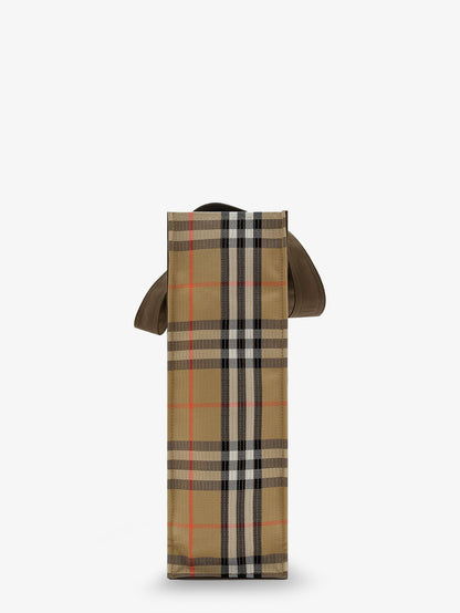 Tote Trench Check canvas shoulder bag with suede logo label on the front thumbnail