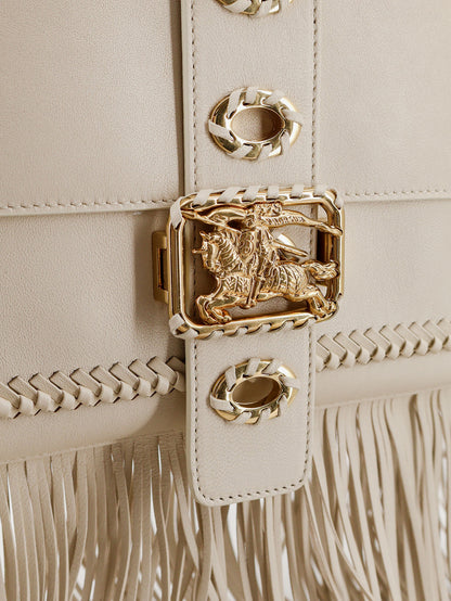 Rider leather handbag with metal Equestrian Knit logo thumbnail