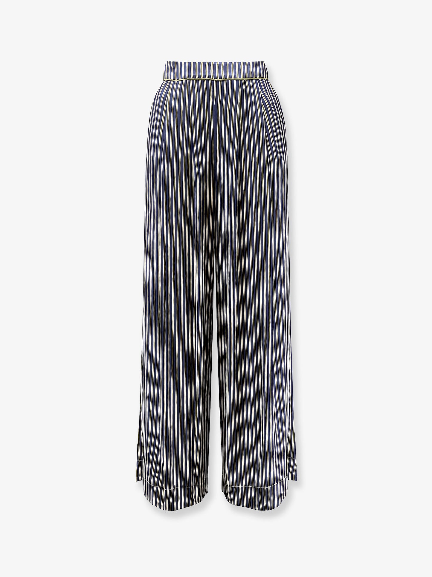 Multicolor viscose and rayon trousers