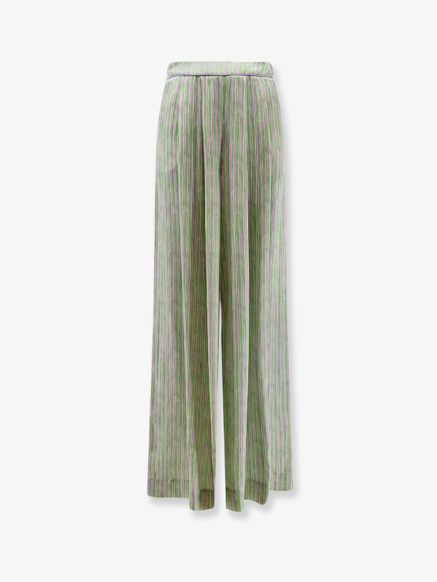 Multicolor viscose and rayon trousers