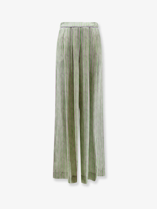 Multicolor viscose and rayon trousers
