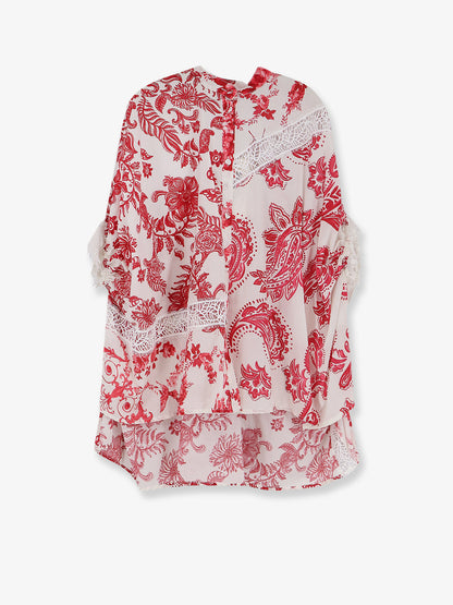 Cotton shirt with lace inserts thumbnail