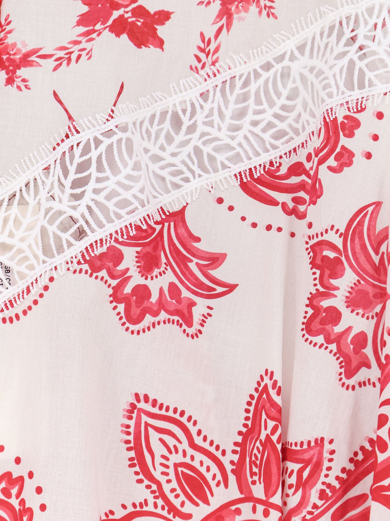 Cotton shirt with lace inserts