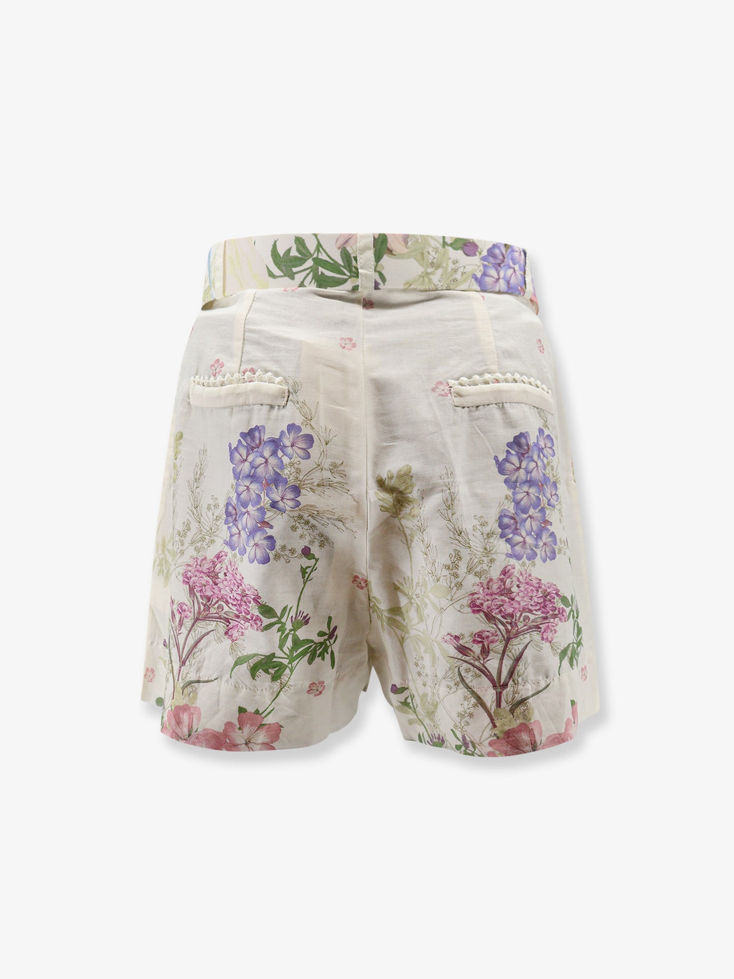 Short Pansy in misto cotone con motivo floreale all-over