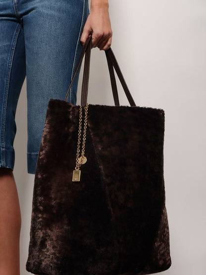 Spin shearling shoulder bag thumbnail