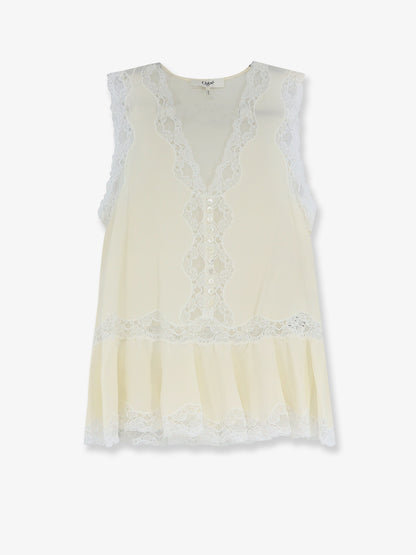 Silk top with lace inserts thumbnail