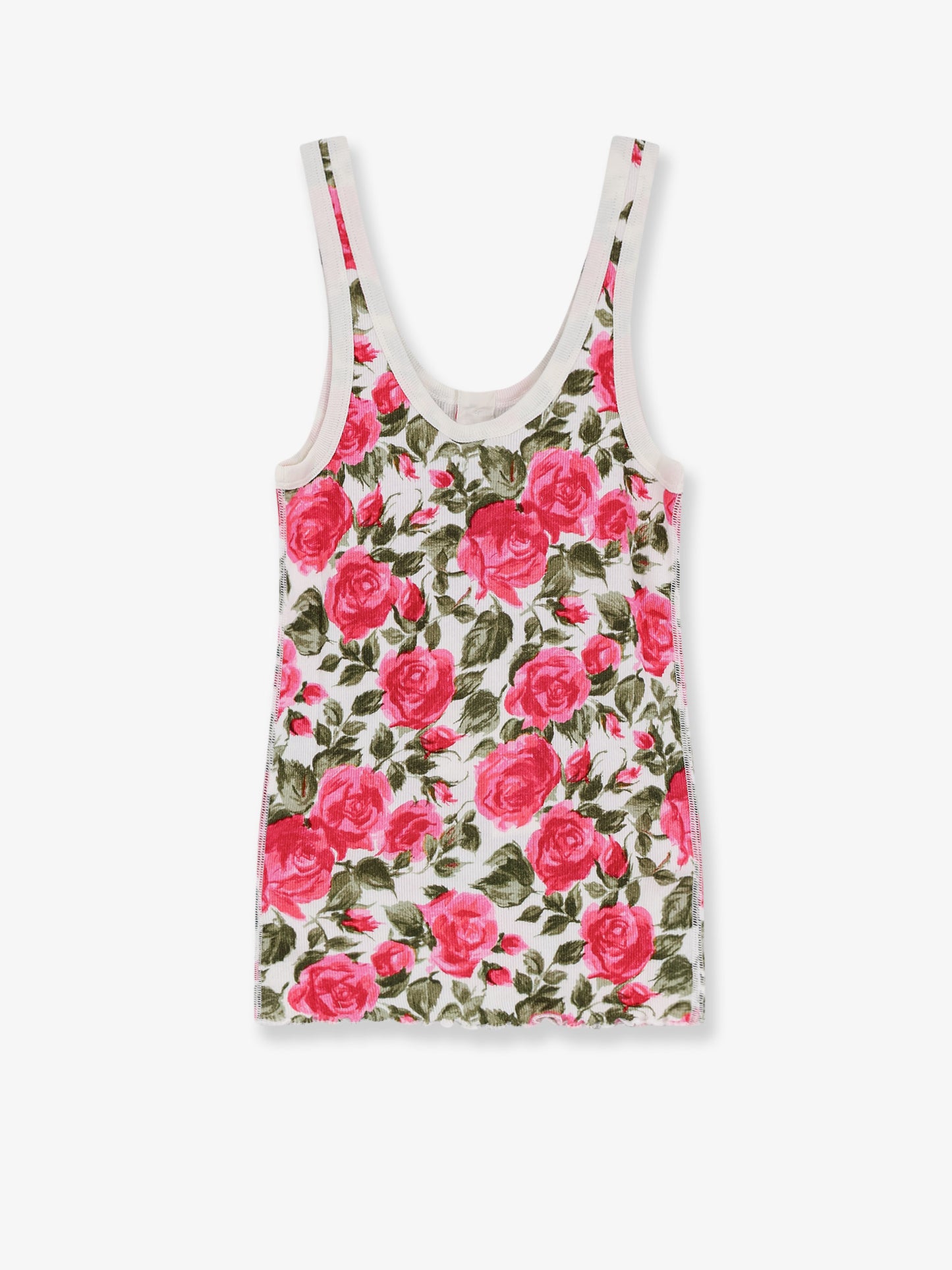 Canotta Henley in cotone con motivo floreale all-over