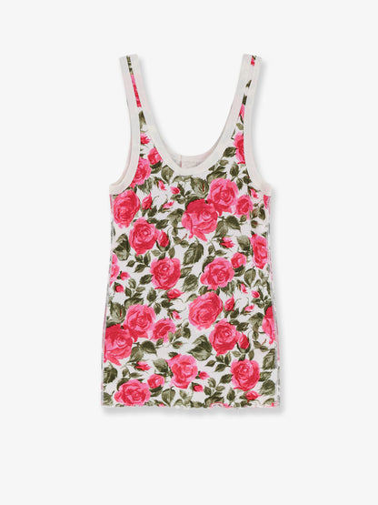Canotta Henley in cotone con motivo floreale all-over thumbnail