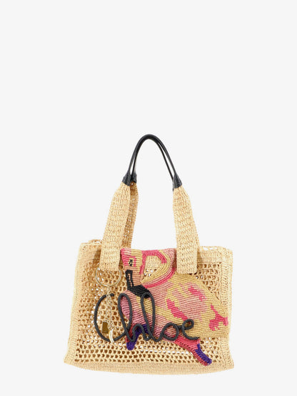 Borsa a spalla East-West Summer Banana in rafia thumbnail