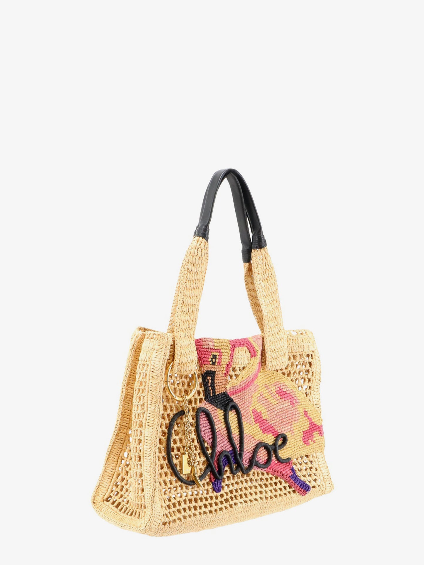 Borsa a spalla East-West Summer Banana in rafia