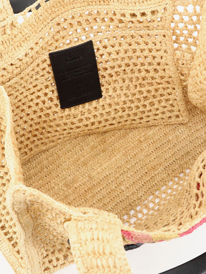 Borsa a spalla East-West Summer Banana in rafia thumbnail