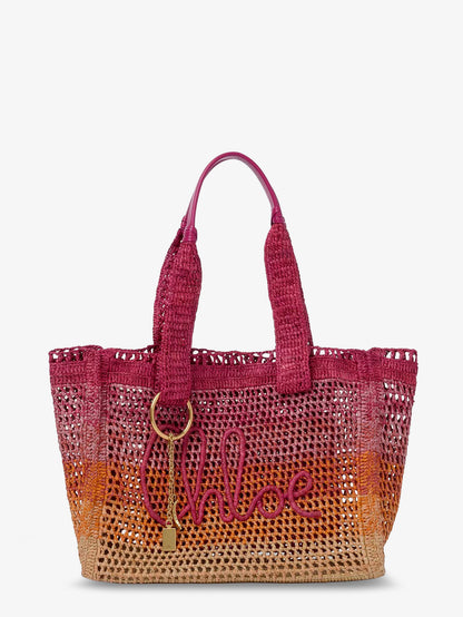 East-West Summer Banana multicolored raffia shoulder bag thumbnail
