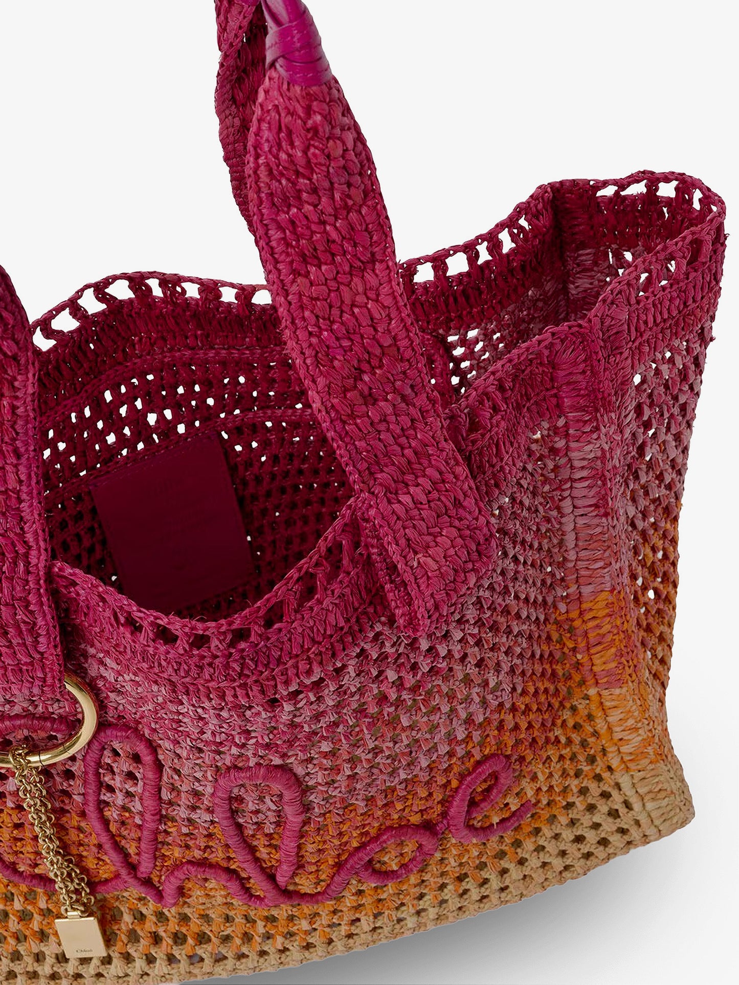 East-West Summer Banana multicolored raffia shoulder bag