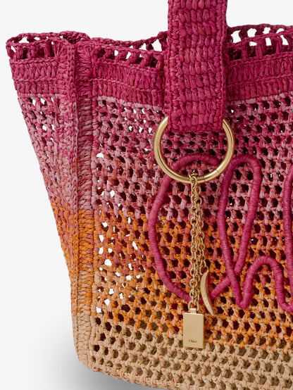 East-West Summer Banana multicolored raffia shoulder bag thumbnail
