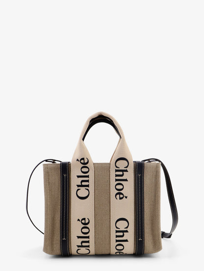 Woody linen canvas and leather crossbody bag thumbnail