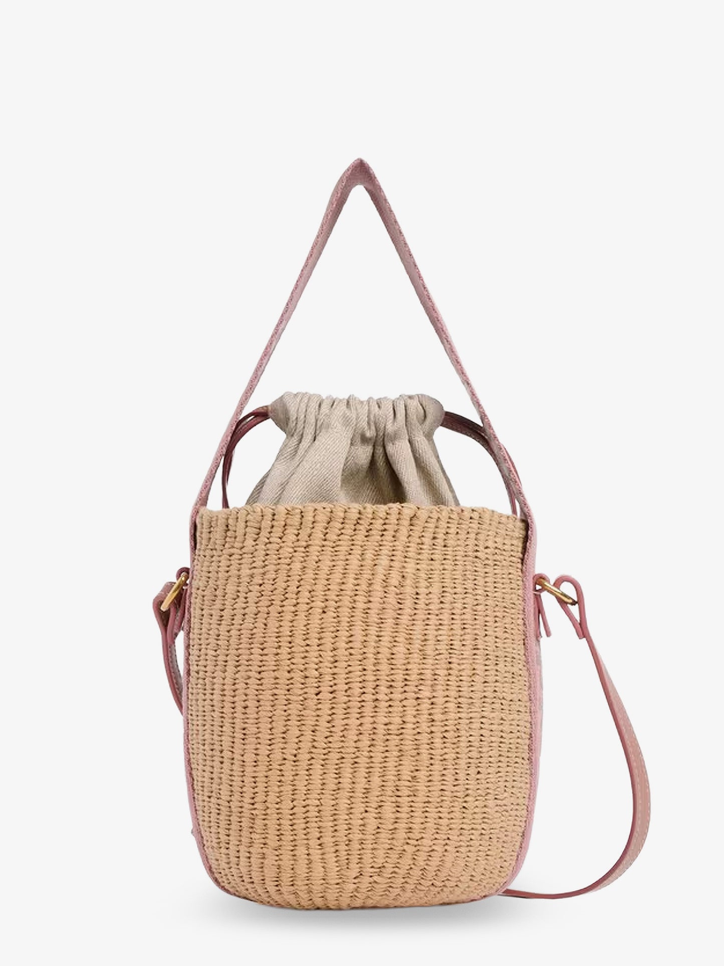 Borsa a secchiello Woody in rafia