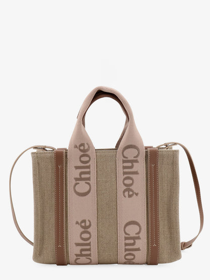 Woody linen canvas and leather crossbody bag thumbnail