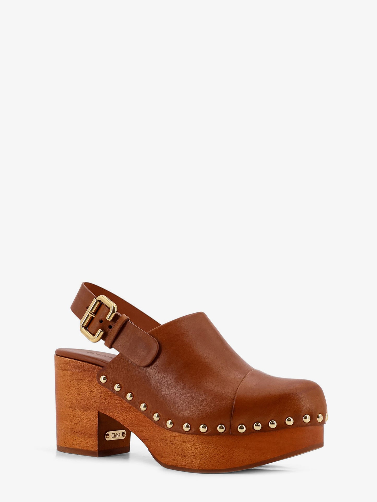 Leather and wood Jeanette sabot