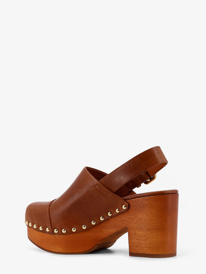 Leather and wood Jeanette sabot thumbnail
