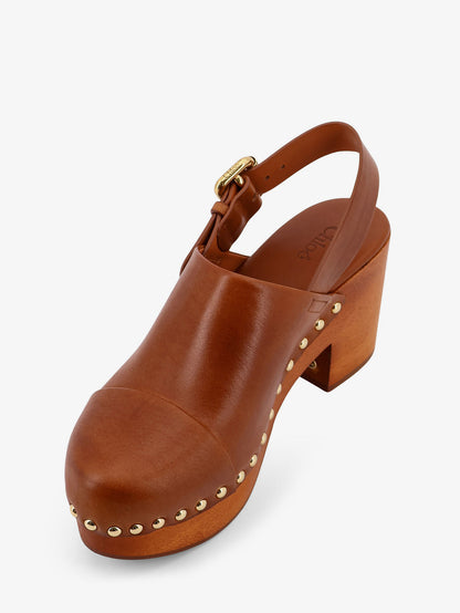 Leather and wood Jeanette sabot thumbnail