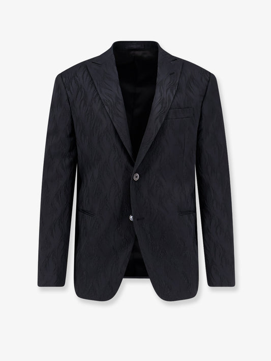 Single-breasted blazer with embroidery