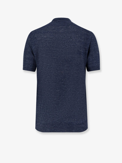 Linen and silk blend polo shirt thumbnail