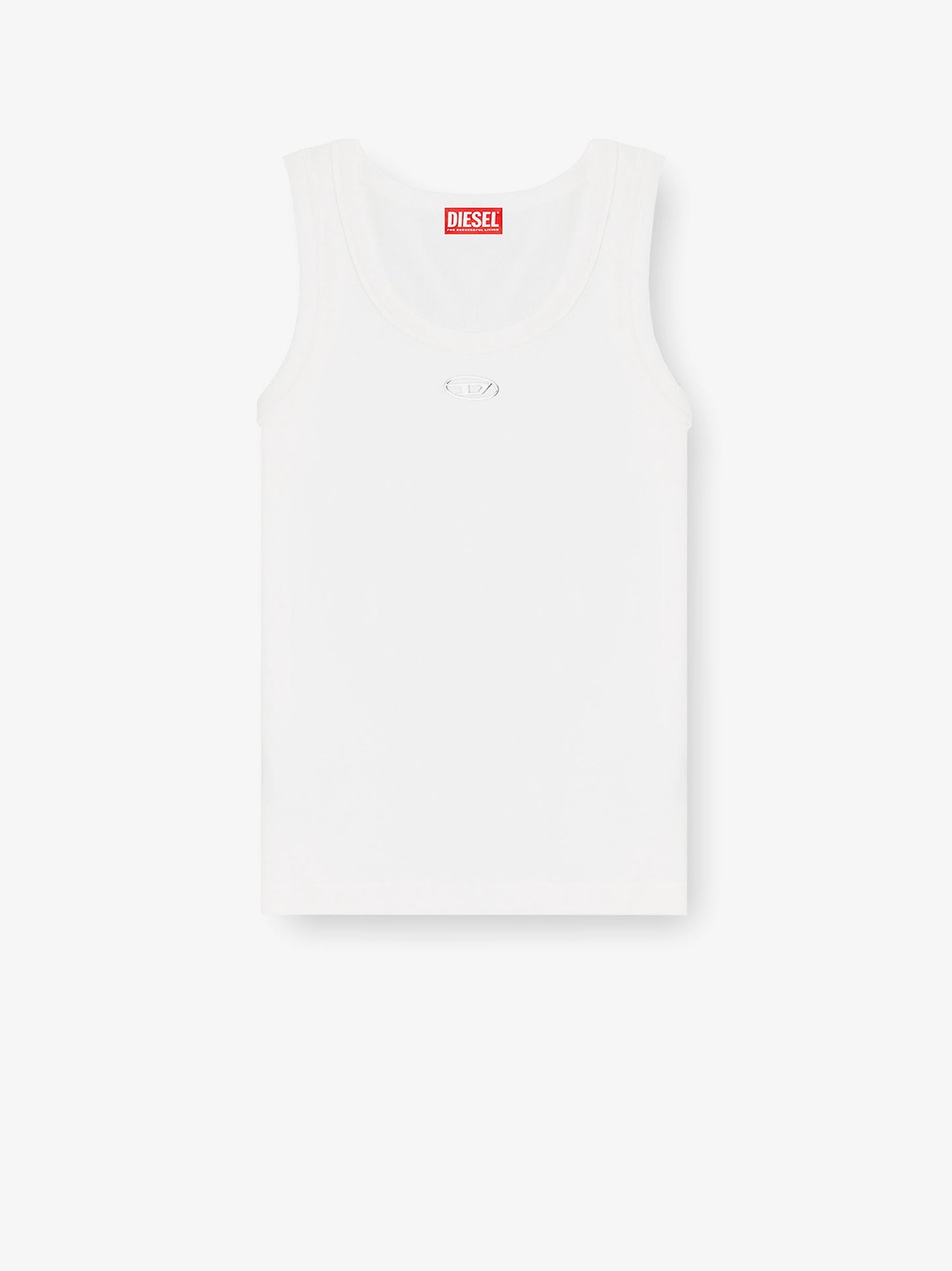 Slim fit ribbed tank top with metal Oval D