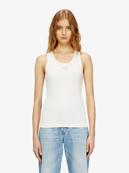 Slim fit ribbed tank top with metal Oval D thumbnail