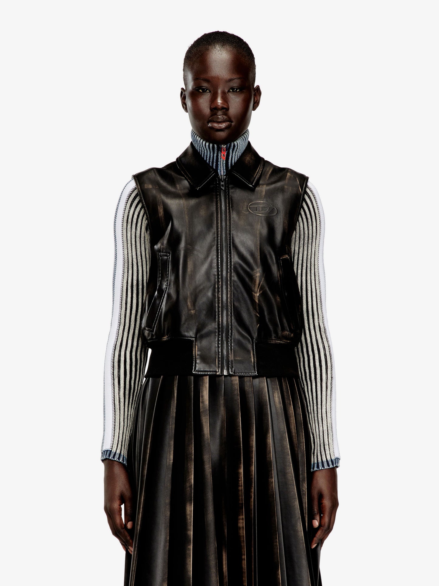 G-Inko faux leather sleeveless jacket