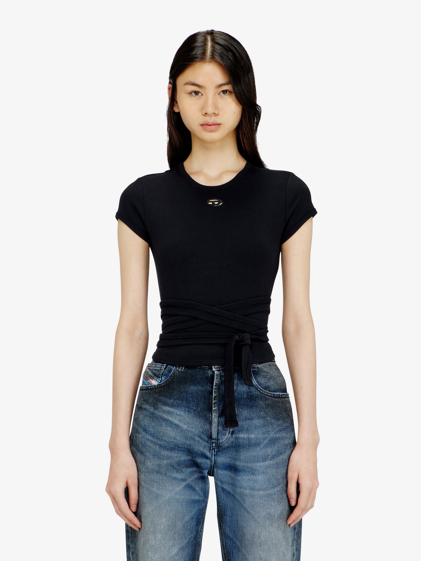 T-BUNNY-TAIL-S1 cotton T-shirt with tie bands