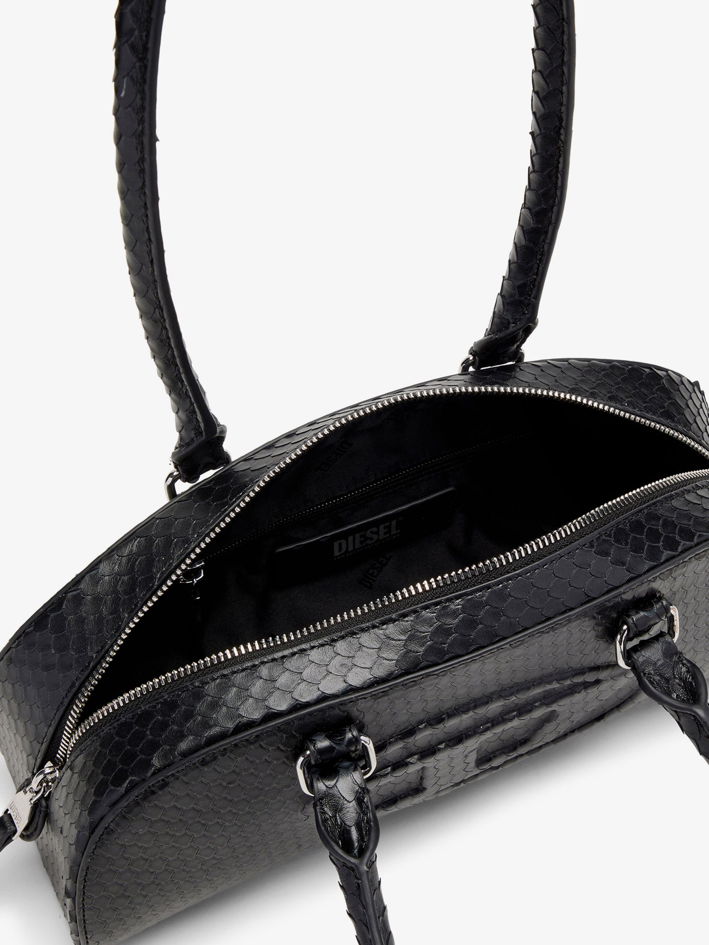 1DR python effect leather shoulder bag