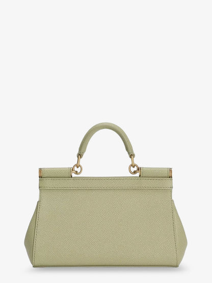 Sicily Small leather shoulder bag with metal logo patch thumbnail
