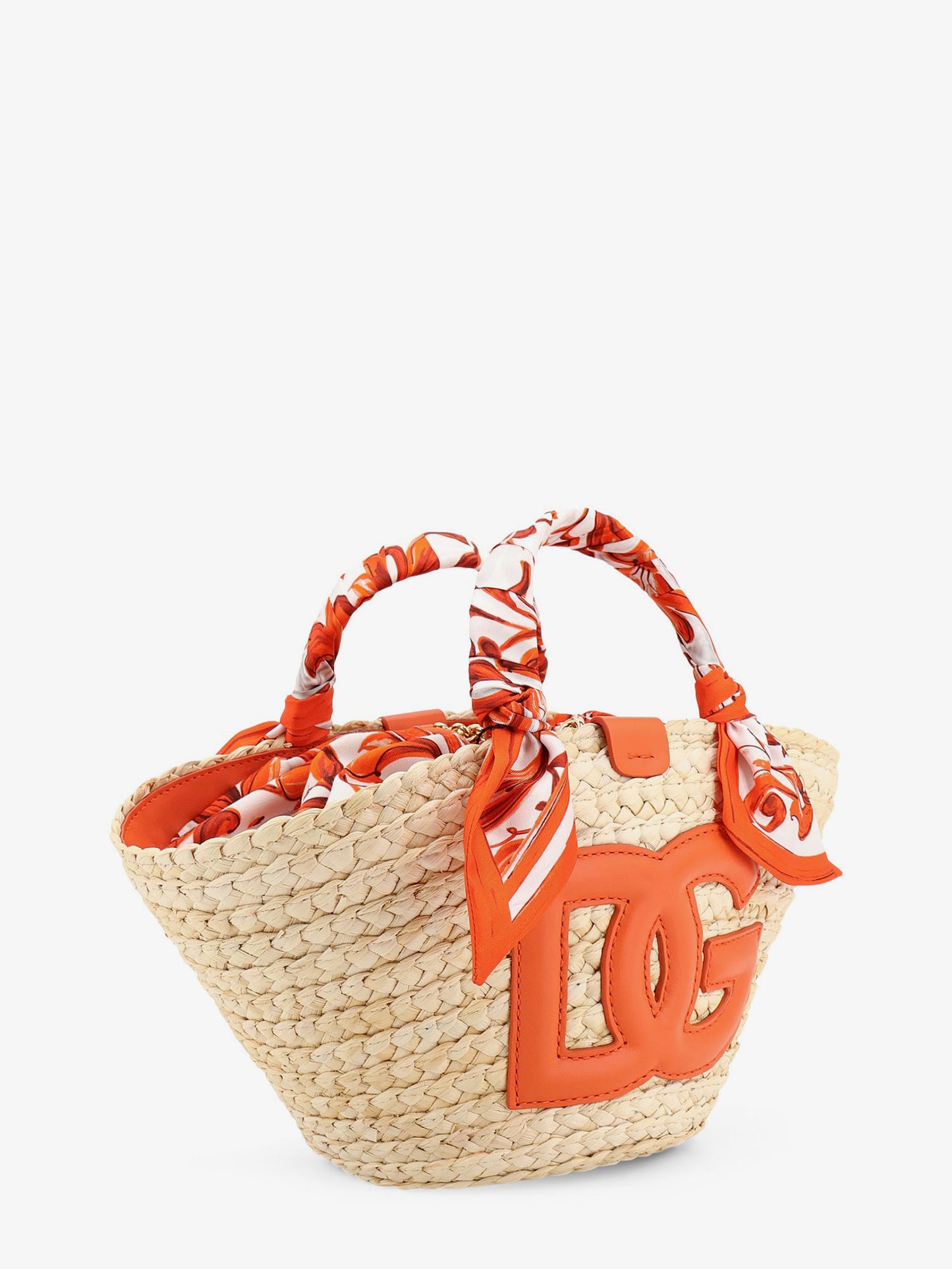 Maiolica shoulder bag in leather and raffia