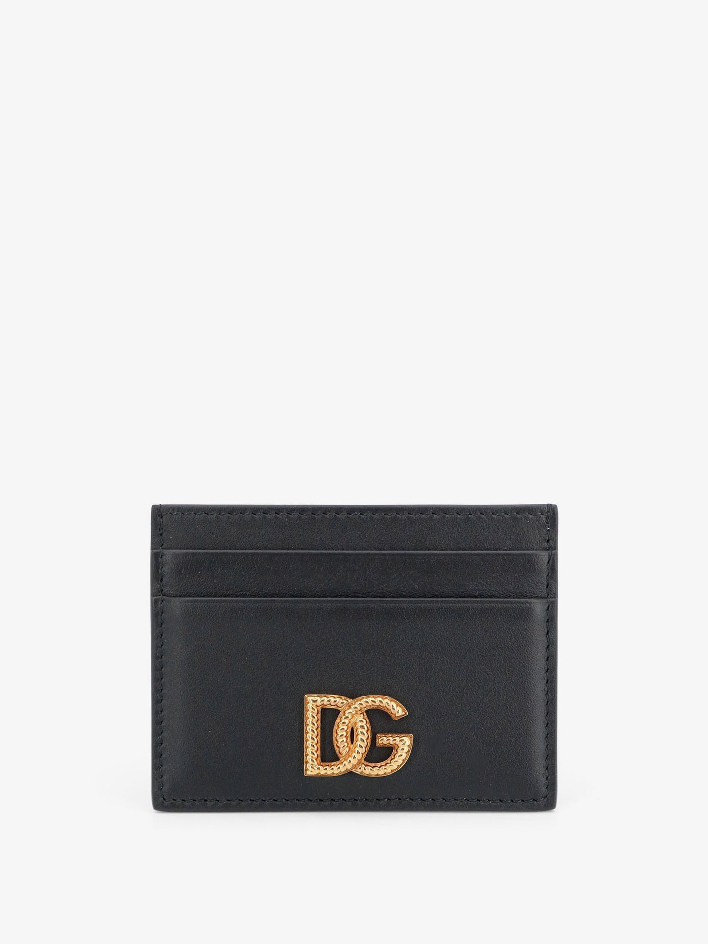 Portacarte in pelle con logo DG in metallo