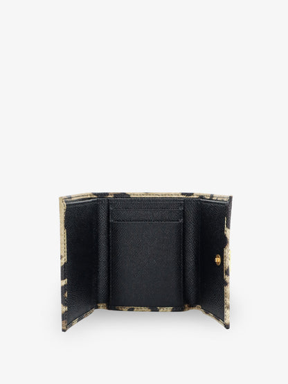 Hammered leather wallet with animal print thumbnail