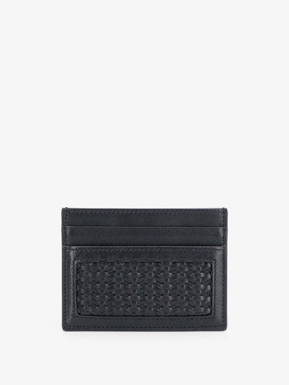 Leather card holder with woven pattern thumbnail