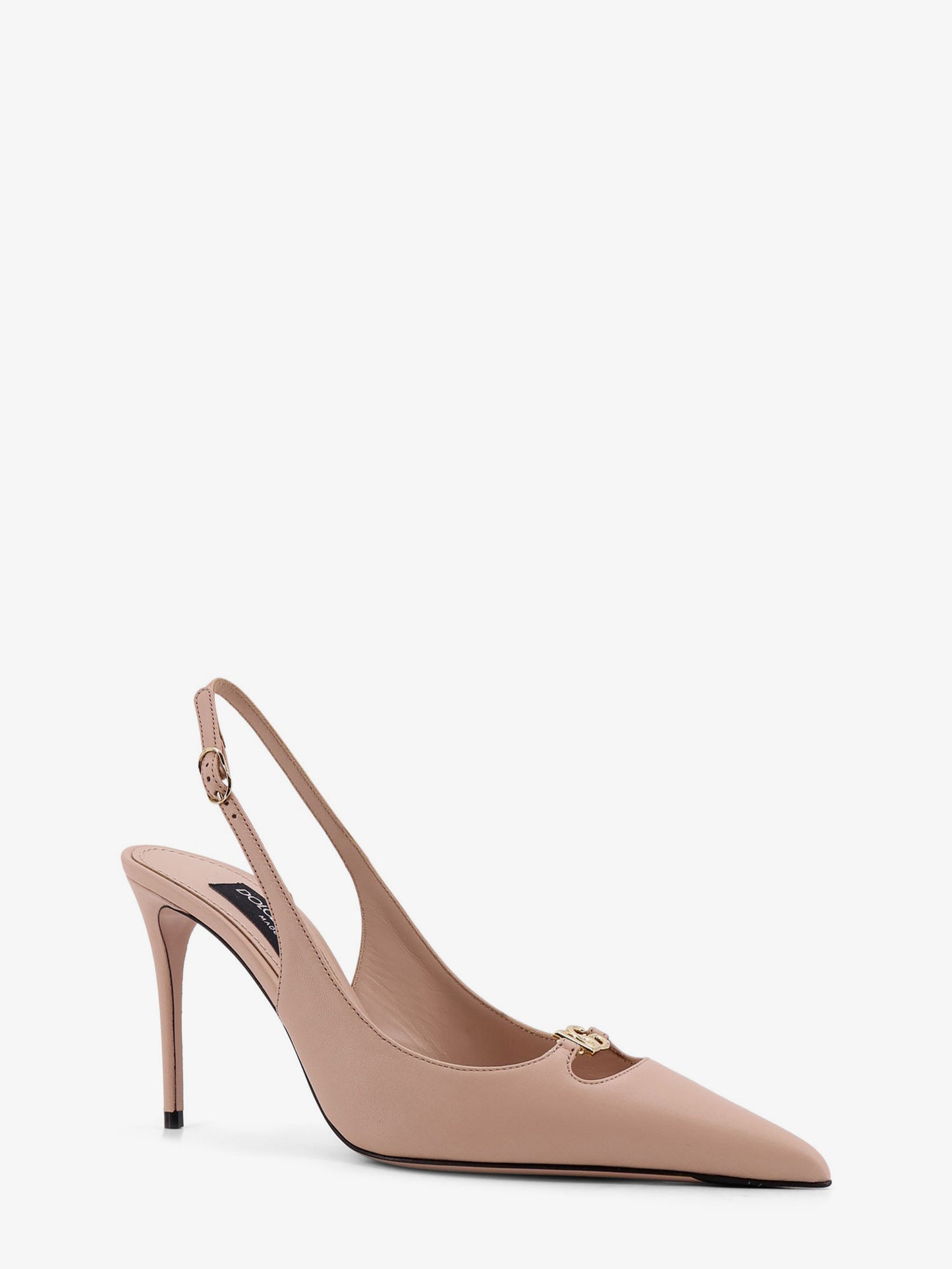 Leather pumps with metal DG logo