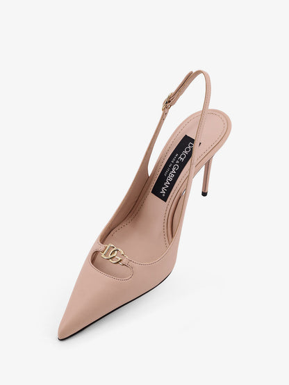 Leather pumps with metal DG logo thumbnail