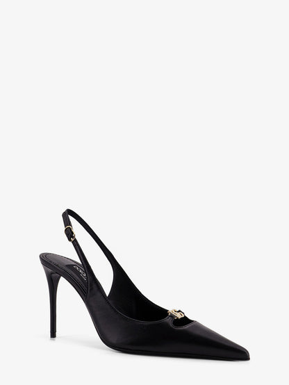 Leather pump with metal DG logo thumbnail