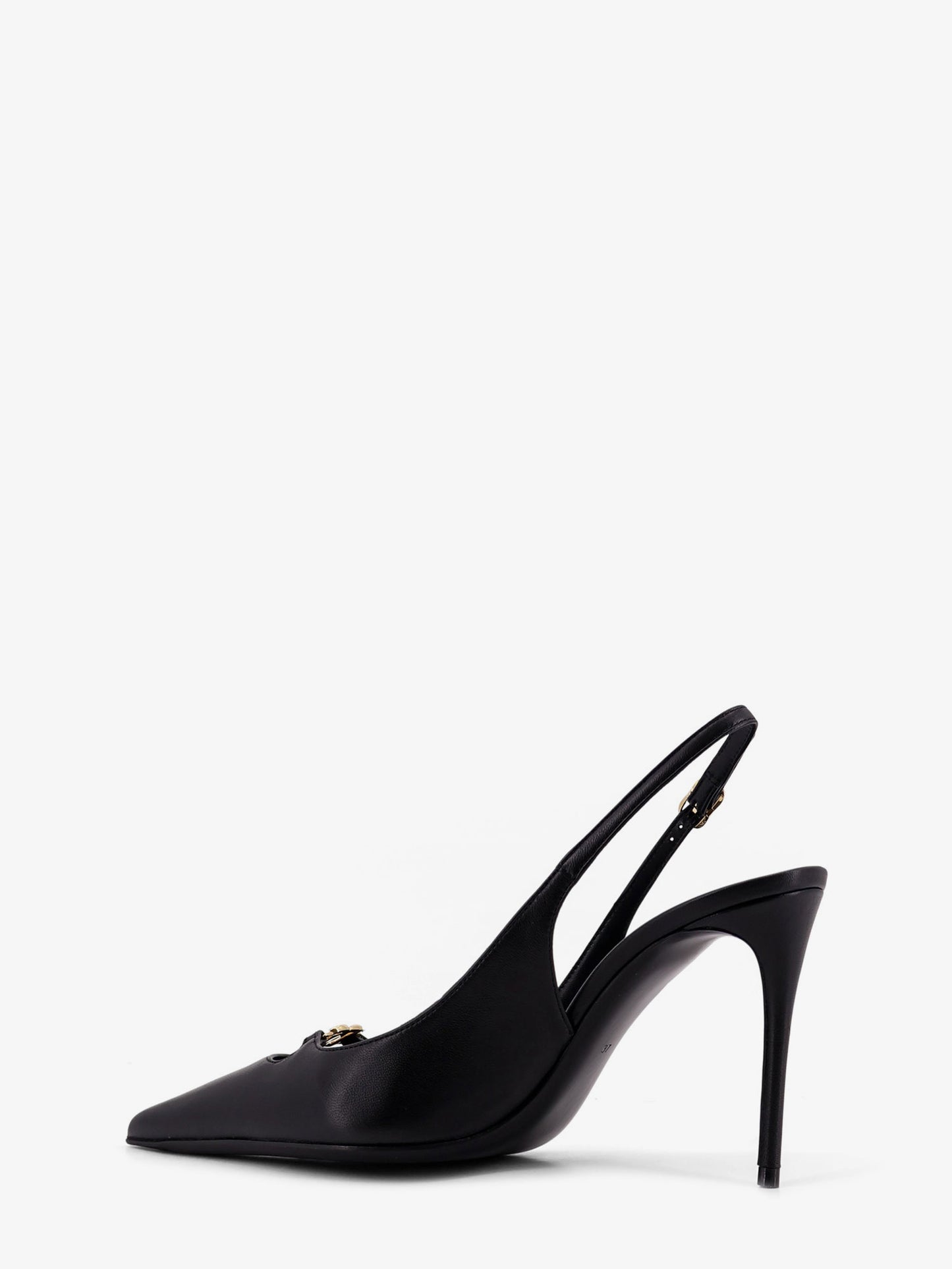 Leather pump with metal DG logo