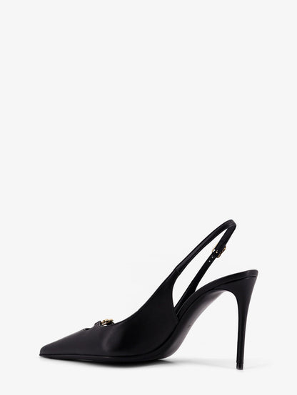 Leather pump with metal DG logo thumbnail