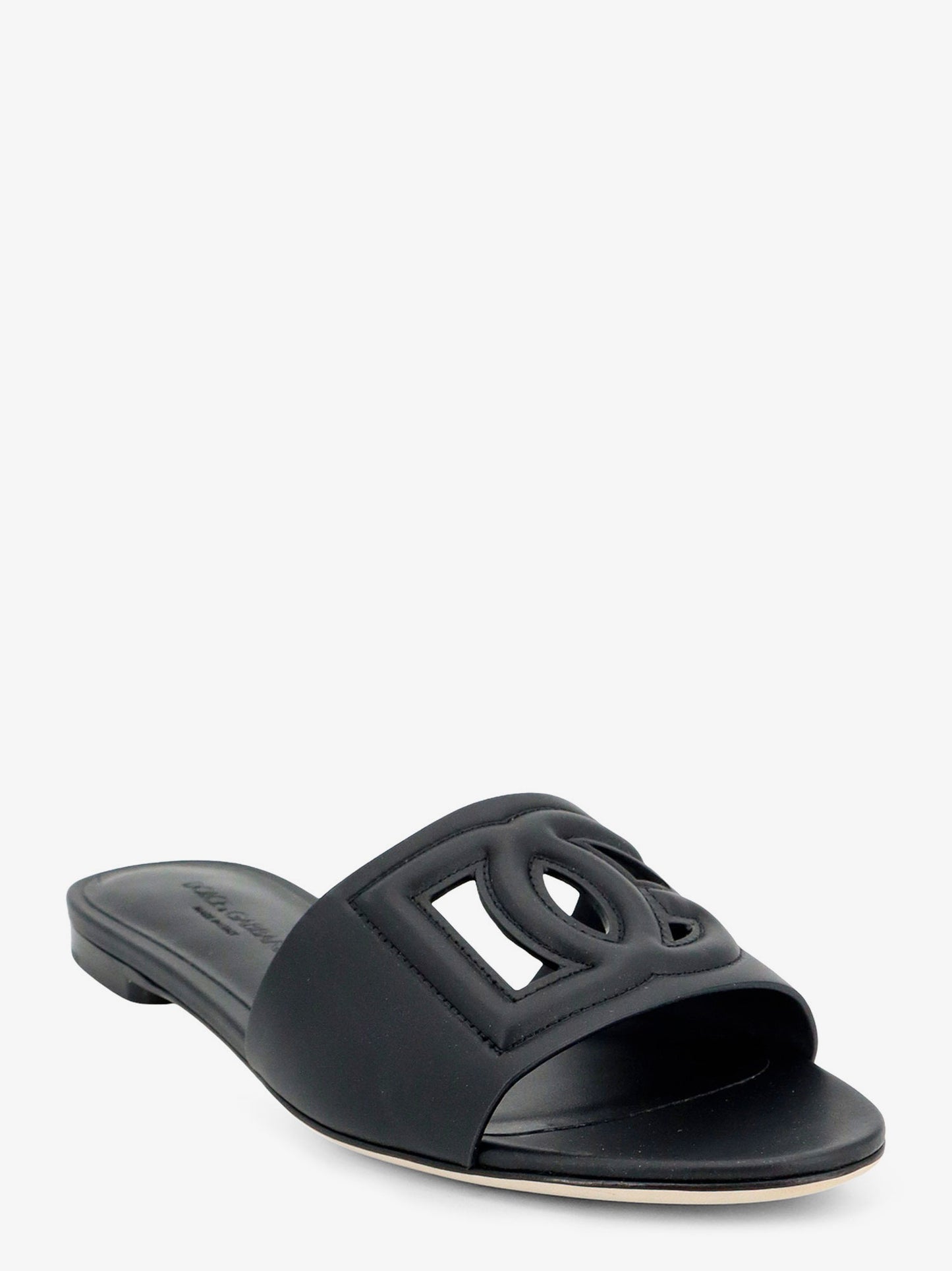 Leather sandals with DG Millennials logo