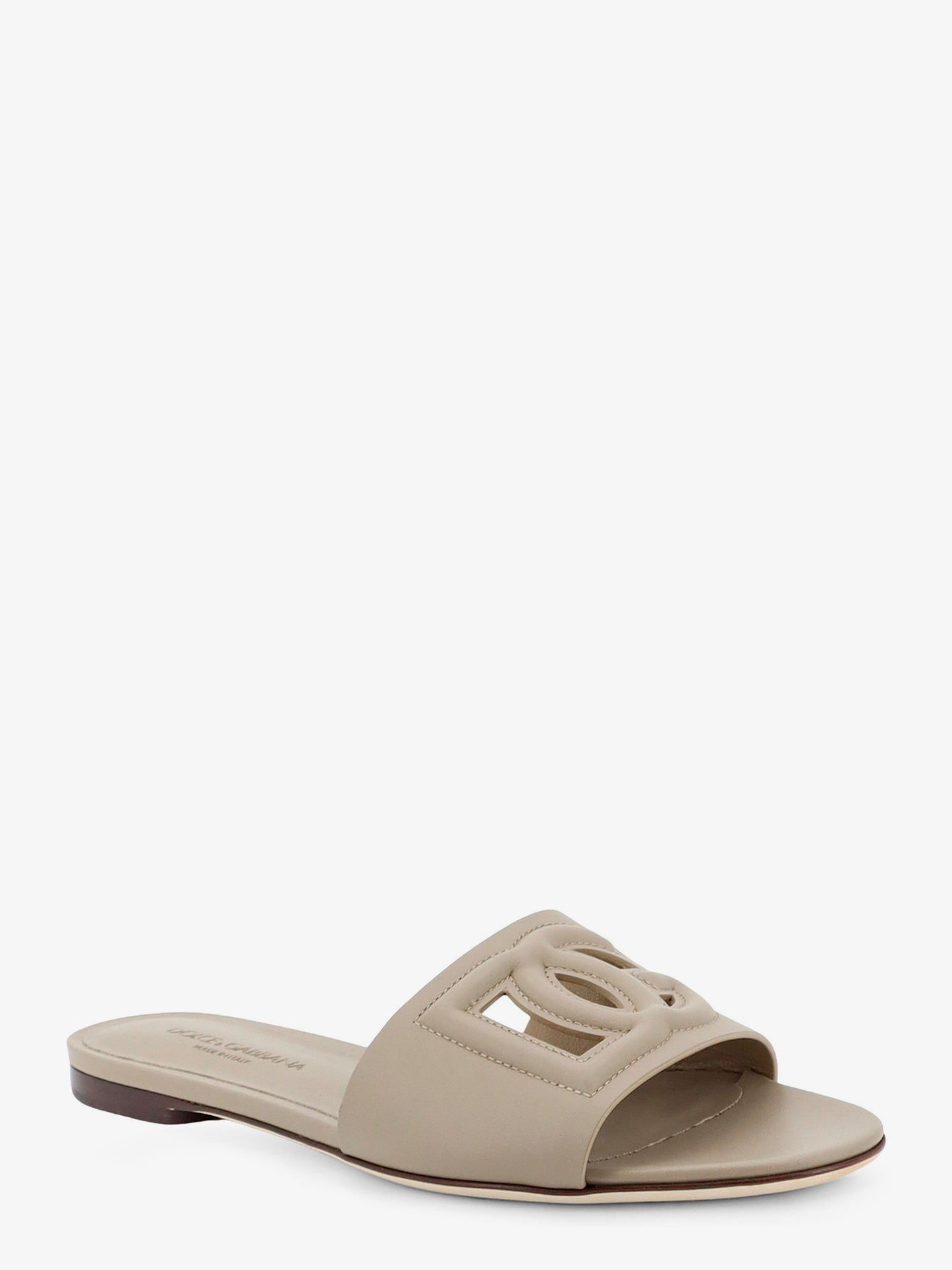 Leather sandals with DG Millennials logo