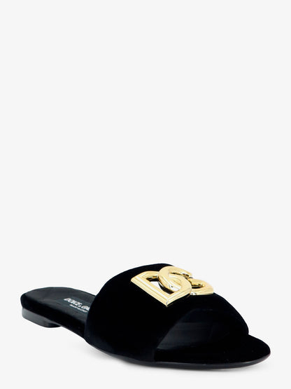 Velvet sandals with DG logo on the front thumbnail