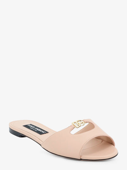 Leather sandals with metal DG logo thumbnail