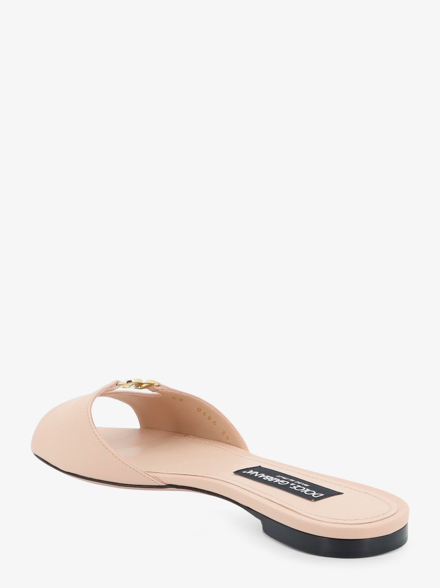 Leather sandals with metal DG logo